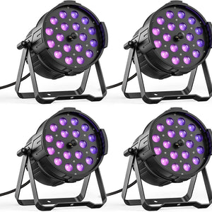 LED Zoom Par Light 18X18W RGBWA+UV 6-In-1 Stage Light, High Power Professional Wash DJ Light DMX Sound Activated Uplights for Events Christmas Party Wedding Church Bar-1 Pack