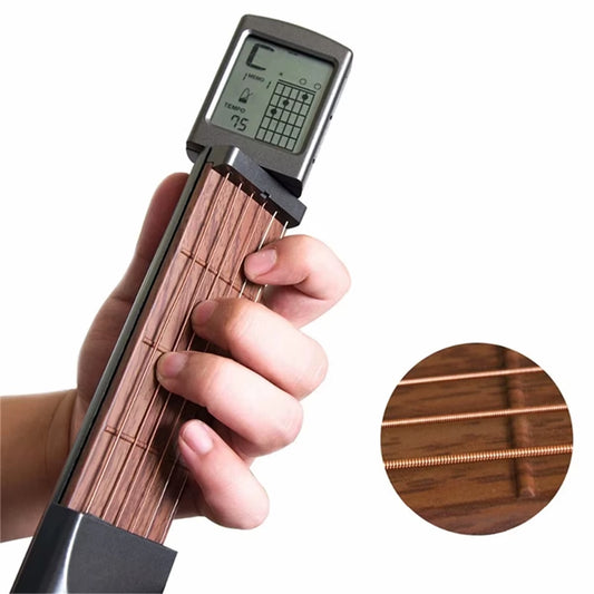 Pocket Guitar Chord Practice Tool,Guitar Practice Tool Chord Trainer with Rotatable Chart Screen