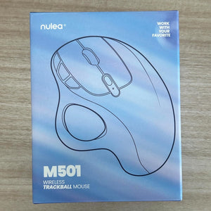 M501 Wireless Trackball Mouse, Rechargeable Ergonomic, Easy Thumb Control, Precise & Smooth Tracking, 3 Device Connection (Bluetooth or USB Receiver), Compatible for PC, Laptop, Mac, Windows.