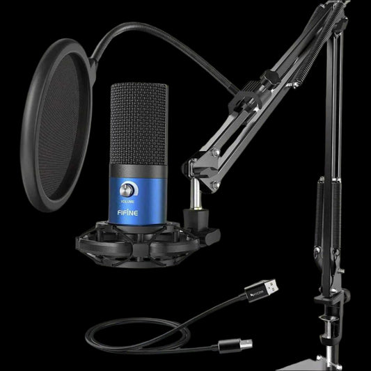 USB Condenser Microphone Kit Blue W/ Boom Stand