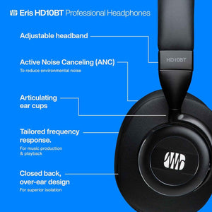 Eris HD10BT Professional Headphones with ANC & Bluetooth