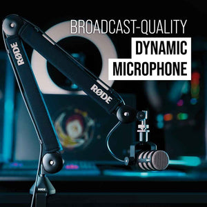 Podmic Cardioid Dynamic Broadcast Microphone, Black