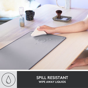 Desk Mat - Studio Series, Multifunctional Large Desk Pad, Extended Mouse Mat, Office Desk Protector with Anti-Slip Base, Spill-Resistant Durable Design, in Mid-Grey