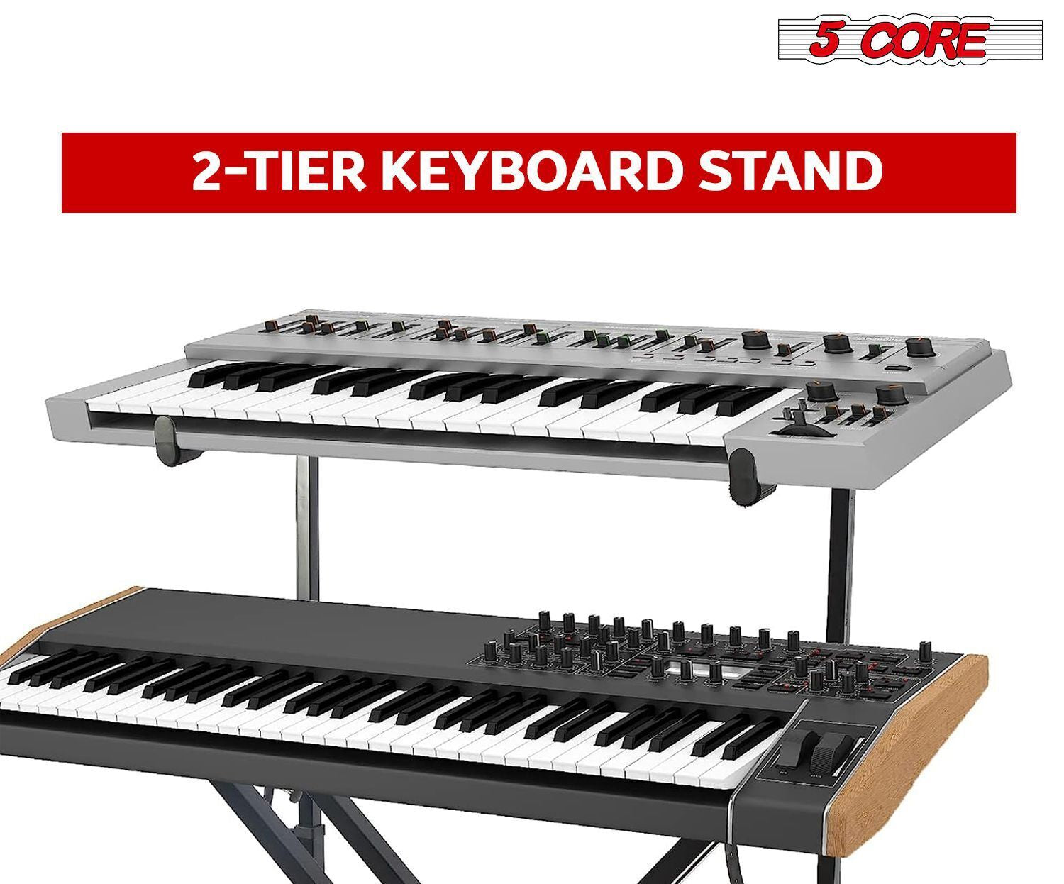 5 Core 2 Tier Keyboard Stand Extension Adapter Adjustable Width 2Nd Tier X-Style