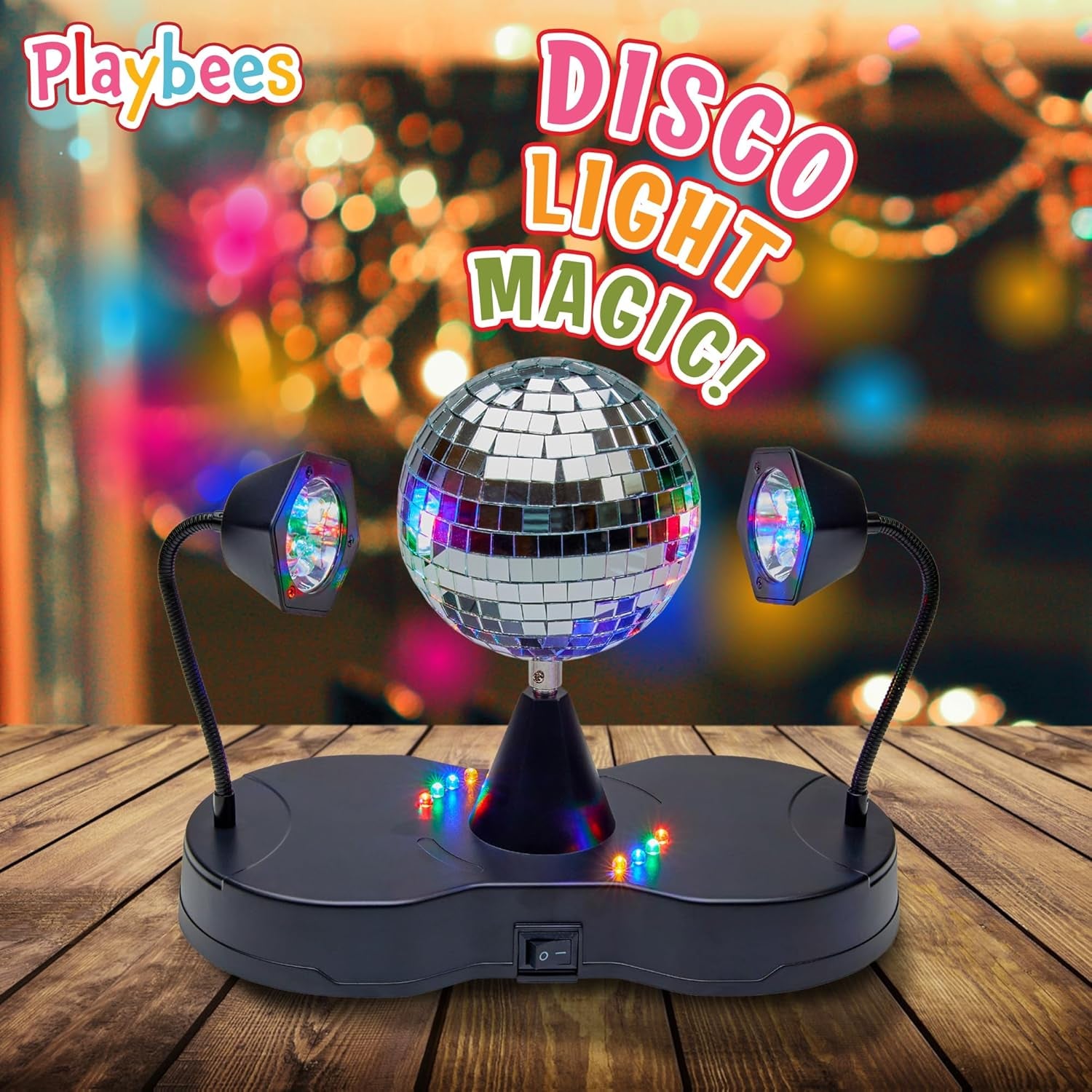 Rotating Disco Ball - LED Revolving Disco Ball with Movable Strobe Lights for Disco Party Decor, Mirror Lights Party, Mini Lava Lamp Alternative, 30 Second Dance Party