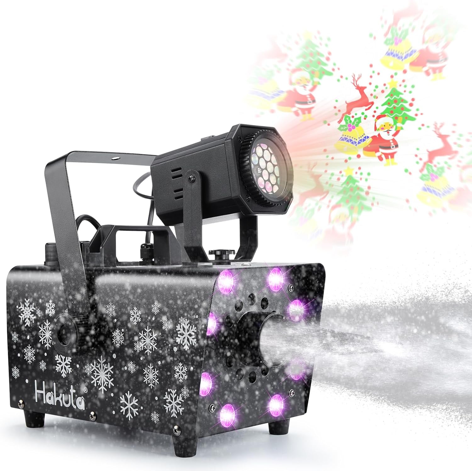 Upgraded 800W Snow Machine with 8 LED RGB Lights, LED Projection, and 2 Wireless Remotes, Perfect for Christmas, Halloween,Parties, Wedding and DJ Stage …