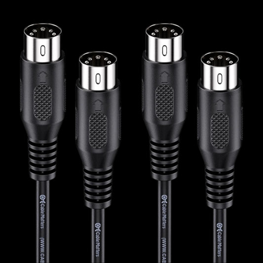 2-Pack 5 Pin DIN MIDI Cable, 5 Pin MIDI Cable - 6 Feet