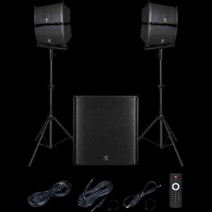 Club 4000 18-Inch 4000W P.M.P.O Stereo Dj/Powered PA Speaker System Combo Set Line Array Speaker and 18 Inch Active Subwoofer with Bluetooth/Usb/Sd Card/Remote Control