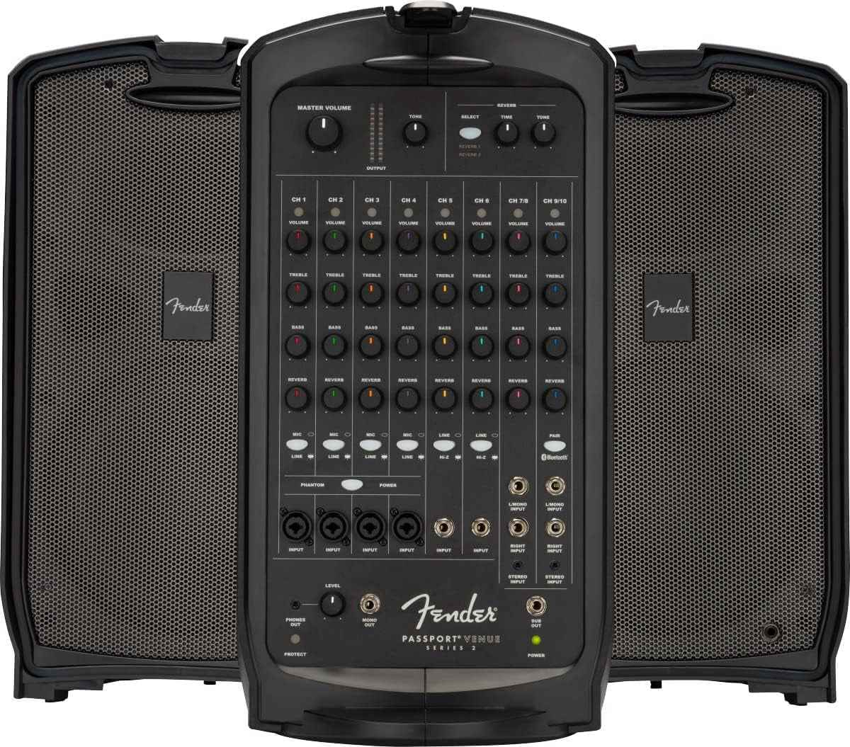 Passport Venue S2 Portable PA System Bundle with Compact Speaker Stands, XLR Cable, and Instrument Cable