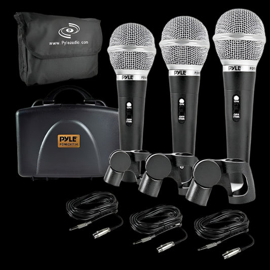 Pyle 3 Pc Cardioid Dynamic Microphone Kit