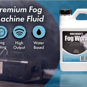 Fogworx Extreme High Density Fog Juice - Long Lasting, High Output, Water Based Fog Machine Fluid - Half Gallon, 64Oz