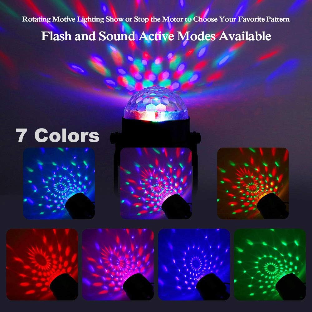 Party Lights, Dj Rave Lights Led Strobe Lights Sound Activated Stage Lights Projected Effect Dancing Lights Remote Control for Birthday Xmas Wedding Bar Kids Christmas-1 Pack