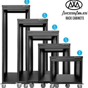 Axcessables 12U AV Rack Stand | 12 Space Component Rack Cabinet | Removable Side Panels for Open-Frame | 550Lb Capacity Four Post Network Server Case| 19-Inch Rack-Mountable Cabinet (RK12U)