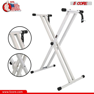 5Core Adjustable Keyboard Stand Electric Piano X Brace Stand Metal Dual Tuberack