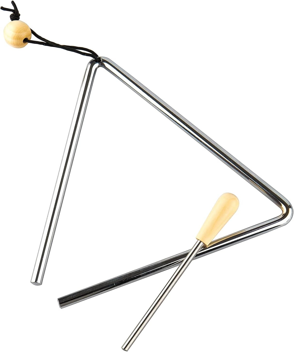 Triangle Musical Instrument with Striker, Rhythm Steel Triangles Hand Percussion (7 Inch)