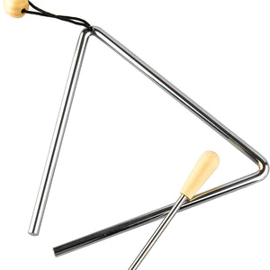 Triangle Musical Instrument with Striker, Rhythm Steel Triangles Hand Percussion (7 Inch)