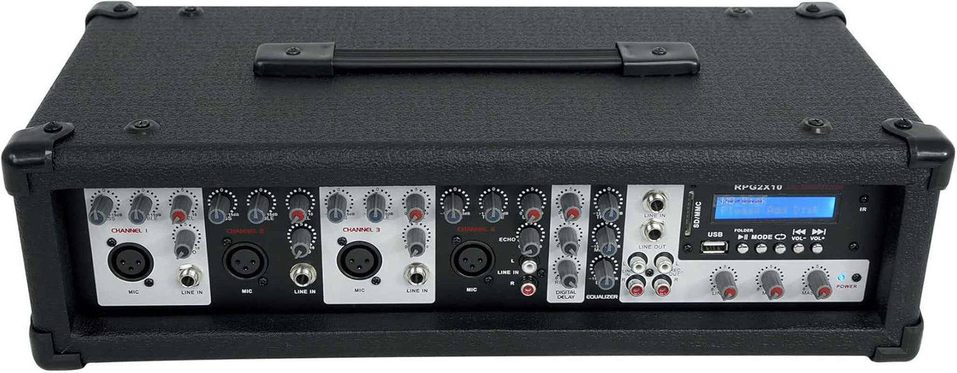 Package PA System Mixer/Amp+10" Speakers+Stands+Mics+Bluetooth, (RPG2X10)