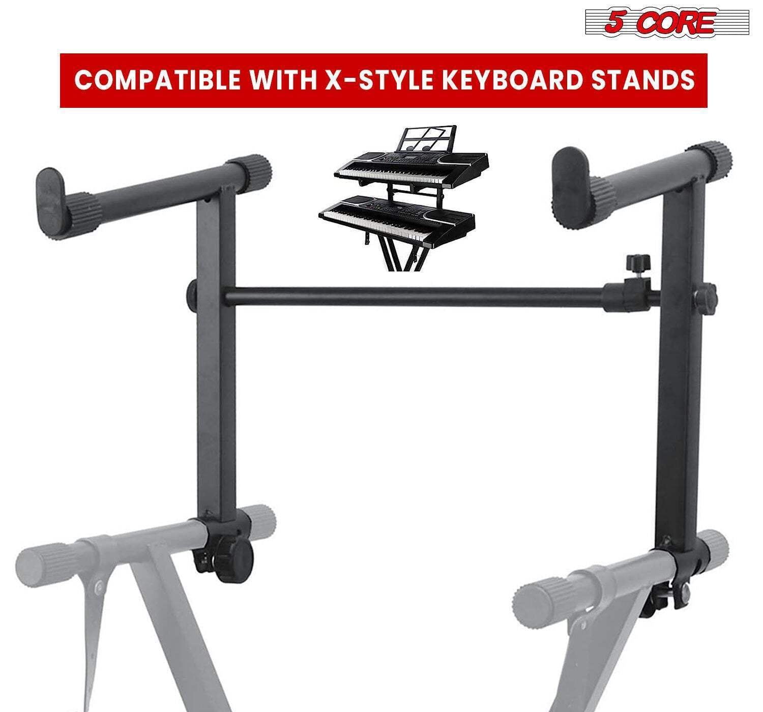 5 Core 2 Tier Keyboard Stand Extension Adapter Adjustable Width 2Nd Tier X-Style