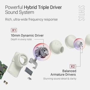 Audio between 3ANC Wireless Earbuds (Bone)