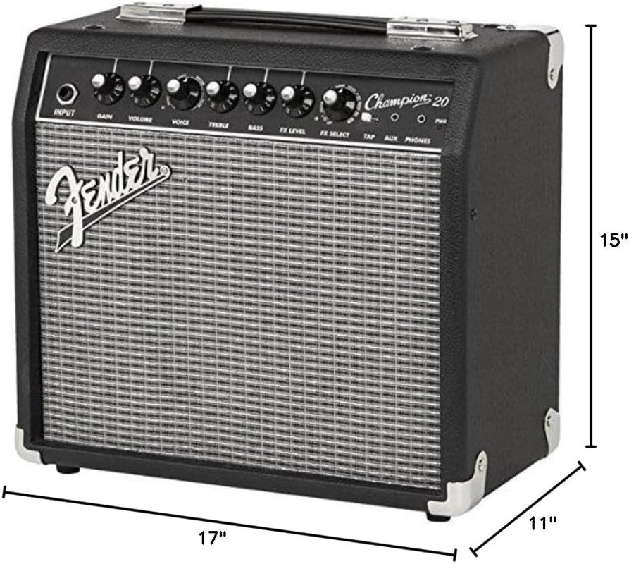 Champion II 25 Watt Guitar Combo Amplifier Bundle with Cable, Austin Bazaar Exclusive 12-Pack Picks, and Instructional Video