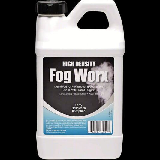 Fogworx Extreme High Density Fog Juice - Long Lasting, High Output, Water Based Fog Machine Fluid - Half Gallon, 64Oz