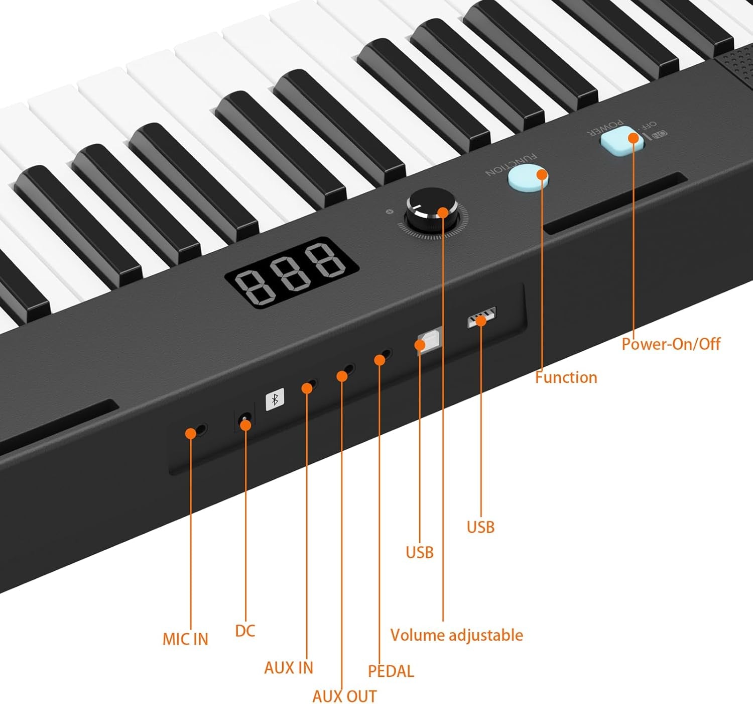 61-Key Portable Electric Keyboard Piano, Semi-Weighted Keys with Power Supply, Built-In Speakers, Pedal, Stand, and Stool,For Beginners and Professionals, Perfect Birthday or Christmas Gift