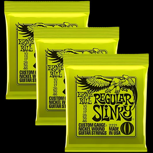 2221 Nickel Regular Slinky Electric Guitar Strings 3 Pack