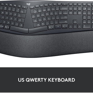 ERGO K860 Wireless Ergonomic Keyboard - Split Keyboard, Wrist Rest, Natural Typing, Stain-Resistant Fabric, Bluetooth and USB Connectivity, Compatible with Windows/Mac, Black