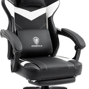 Gaming Chair with Pocket Spring Cushion, Ergonomic Computer Chair High Back, Reclining Game Chair Pu Leather 350LBS, Black