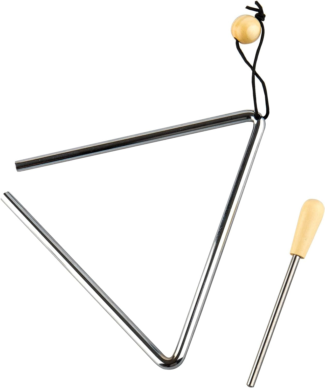 Triangle Musical Instrument with Striker, Rhythm Steel Triangles Hand Percussion (7 Inch)