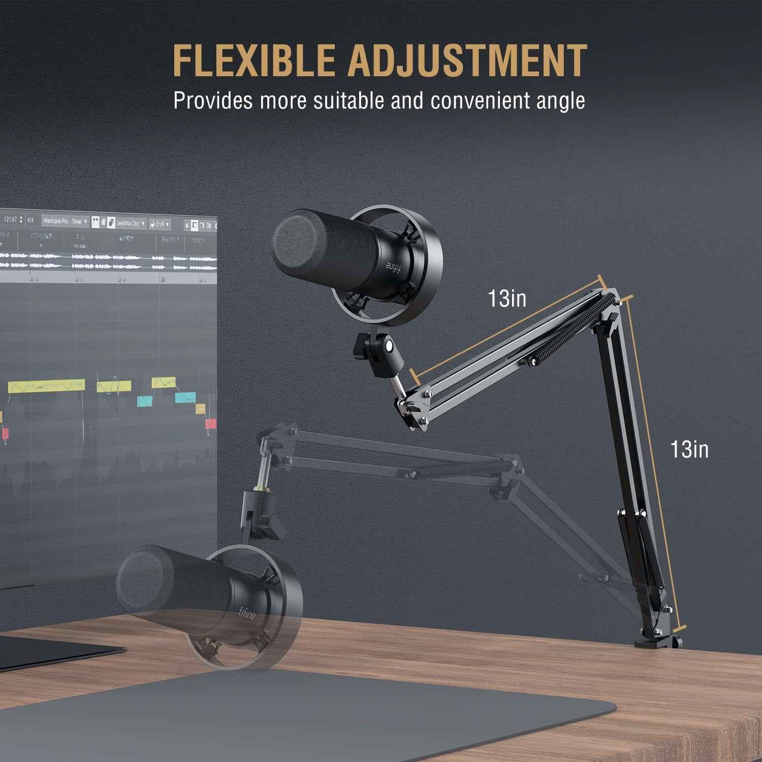 K688 Podcast Microphone Kit, USB/XLR Dynamic Microphone with Boom Arm for PC/XLR Mixer, Gaming Mic with Mute Button, Headphone Jack for Vocal, Voice-Over, Streaming, Music Recording -K688CT