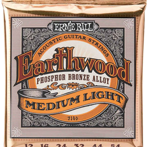 Earthwood Medium Light Phosphor Bronze Acoustic Guitar Strings, 12-54 Gauge (P02146)