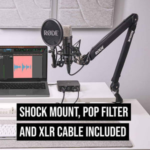 RØDE NT1 Signature Series Condenser Microphone W/ SM6 Shockmount & Pop Filter (Black)