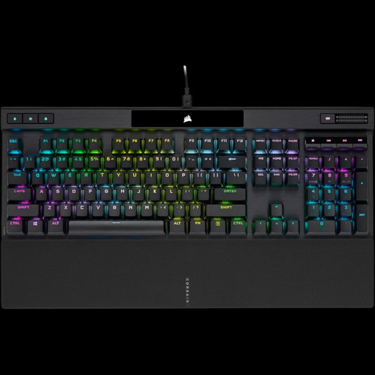 K70 RGB PRO Wired Mechanical Gaming Keyboard (Cherry MX RGB Red Switches: Linear and Fast, 8,000Hz Hyper-Polling, PBT Double-Shot PRO Keycaps, Soft-Touch Palm Rest) QWERTY, NA - Black