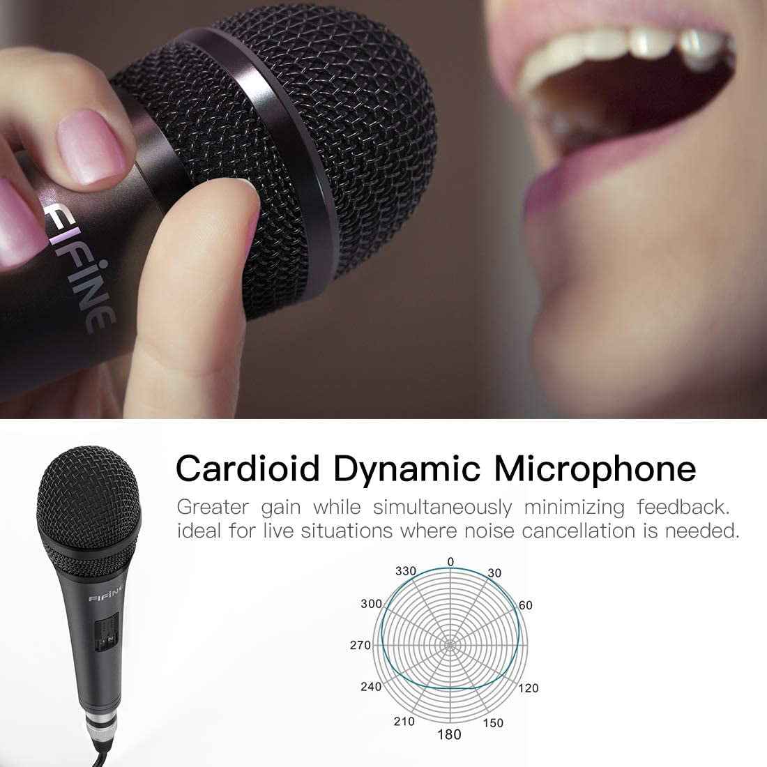 Fifine Cardioid Microphone W/ 15Ft Cable