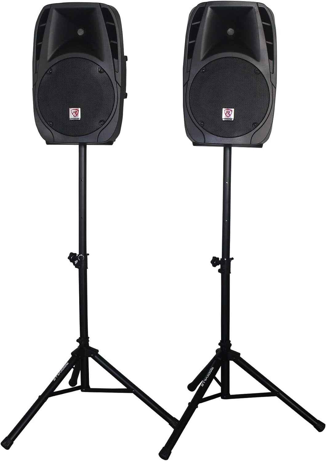 RPG2X12 Package PA System Mixer/Amp+12" Speakers+Stands+Mics+Bluetooth