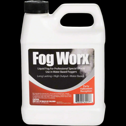 Fogworx Fog Juice - 1 Quart of Premium Odorless Fog Fluid (32 Oz) - Medium Density, High Output, Long Lasting Fog Machine Fluid for 400 Watt to 1500 Watt Machines