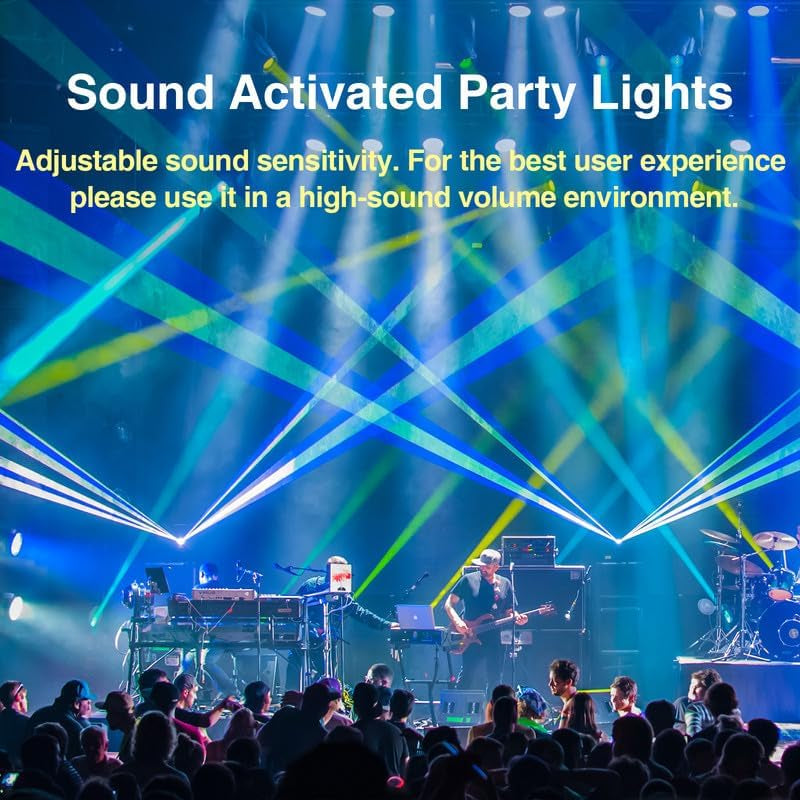 DJ Laser Party Lights, 3D Animation RGB Laser Stage Lighting, DMX512 Music Sound Activated Disco Projector Lights, Remote Control Beam Effect Scan Light for Bar Wedding Nightclub Live Show