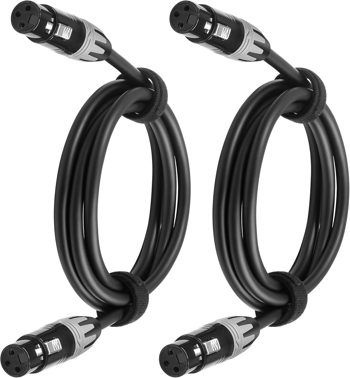 XLR Female to Female Cables 25 Ft 2 Pack – Balanced 3-Pin Mic Patch Cables with 22 AWG OFC for Microphones, Mixers, and Studio