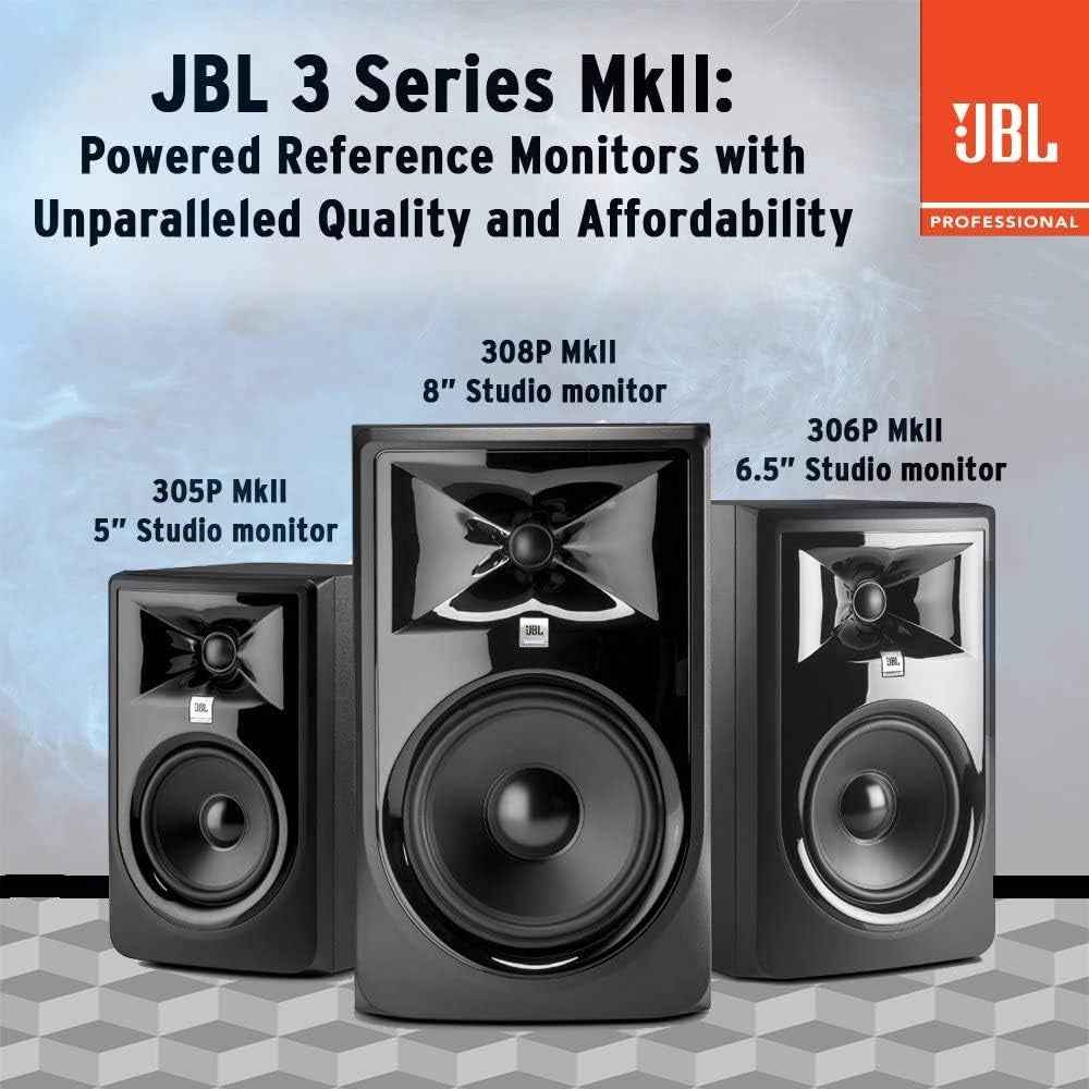 Professional 305P Mkii 5-Inch 2-Way Powered, Active Monitor Speakers for near Field Music Production, Studio Monitor, Desktop Computer, Hi-Fi Audio. Sold as Pair, Black