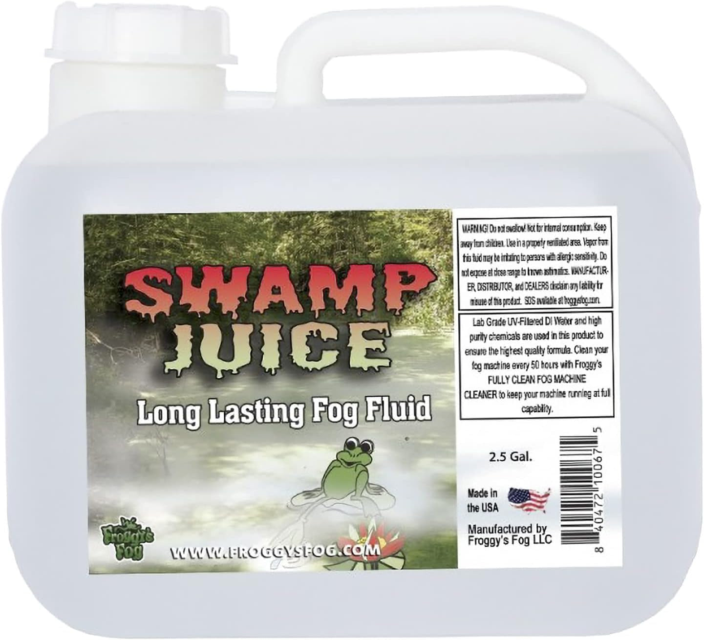 Swamp Juice Bottle, Ridiculously Long-Lasting Fog Fluid with 2-3 Hour Hang Time for Professional and Home Haunters, Theatrical Effects, and Djs, 1 Gallon