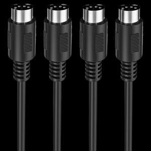 MIDI Cable, 2-Pack 3-Feet Male to Male 5-Pin MIDI Cable Compatible with MIDI Keyboard, Keyboard Synth, Rack Synth, Sampler, External Sound Card, Sound Source and Other Music Gear