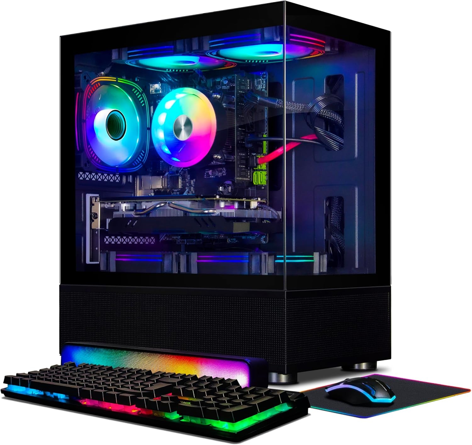 Dual CPU Gaming PC, Dual Intel I7 Xeon E5 up to 3.7Ghz, Radeon RX 580 8G, 16G DDR4, 512G SSD, 600M Wifi, BT 5.0, RGB Fan X 4, Windows 10 Pro