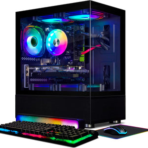 Dual CPU Gaming PC, Dual Intel I7 Xeon E5 up to 3.7Ghz, Radeon RX 580 8G, 16G DDR4, 512G SSD, 600M Wifi, BT 5.0, RGB Fan X 4, Windows 10 Pro