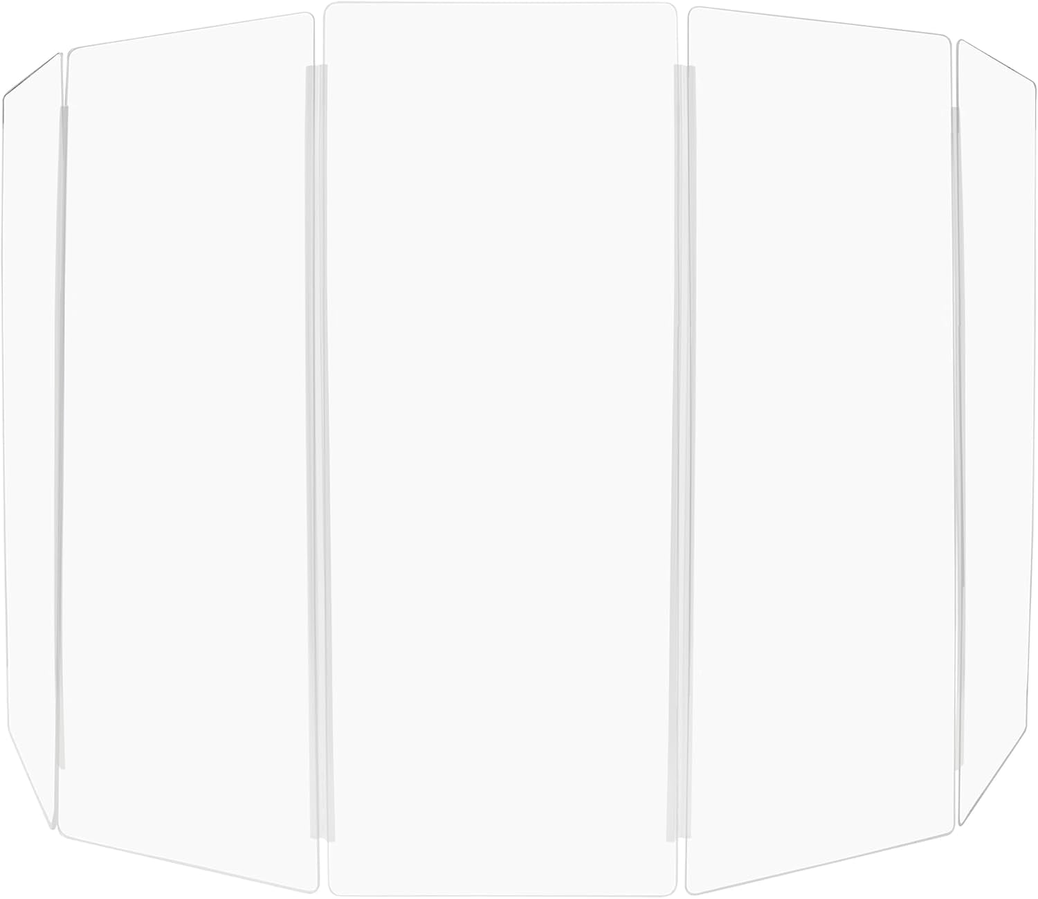 Drum Shield 5Ft W/Living Hinges, Comes W/ 5 Drum Panels & Living Hinges, Premium Clear Acrylic Panels, Drum Screen