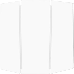 Drum Shield 5Ft W/Living Hinges, Comes W/ 5 Drum Panels & Living Hinges, Premium Clear Acrylic Panels, Drum Screen