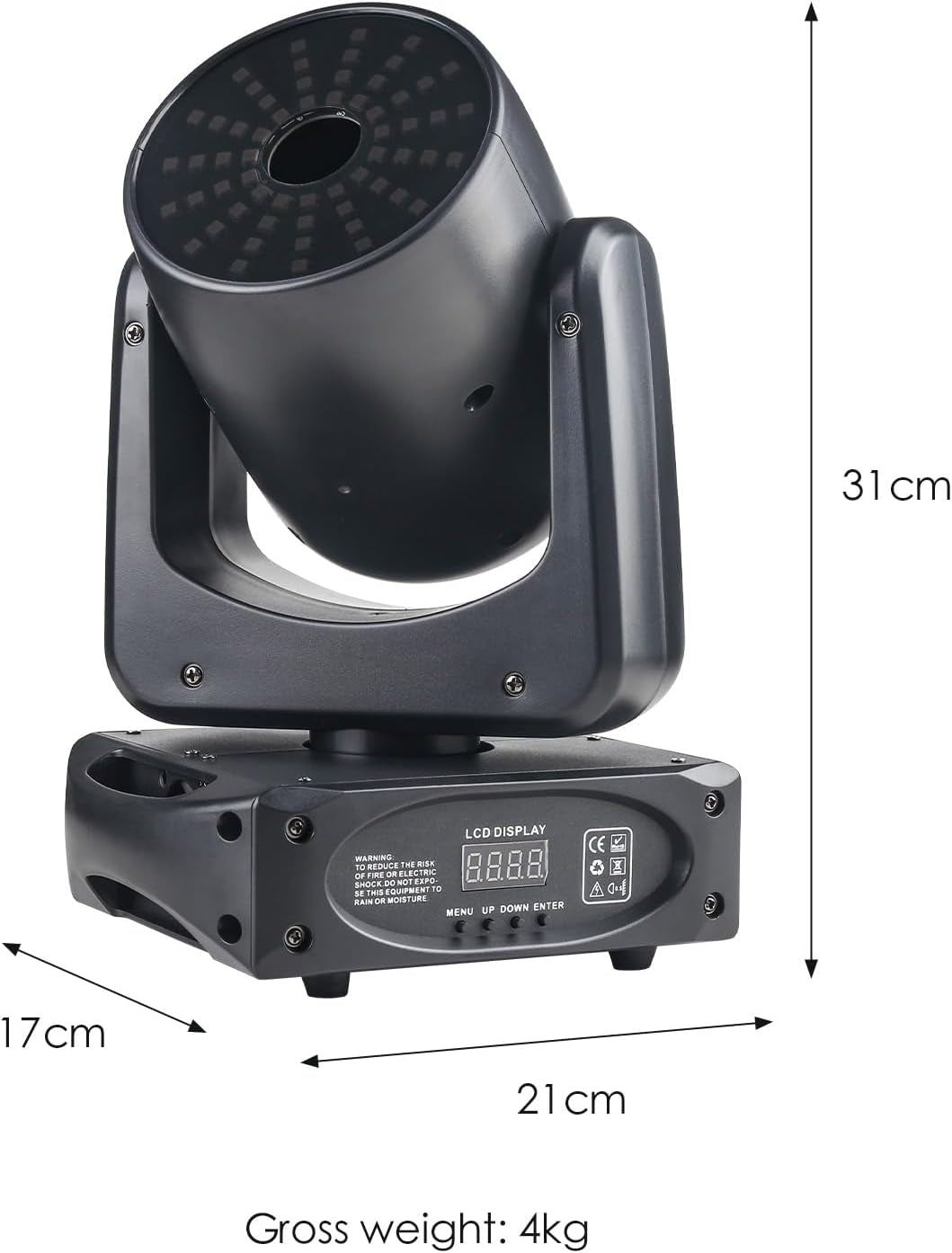 Moving Head Light, 150W RGBW 4In1 LED DJ Stage Lights, Sound Activated for Wedding DJ Party and Live House