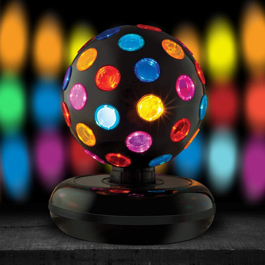 Spinning Disco Ball LED Lights - 11 Inch Dance Light Ball for Indoor Parties - 360 Degree Rotating - Neon Birthday Decorations for Kids and Adults - Colorful 80S Party, Flashing Night Disco Lamp