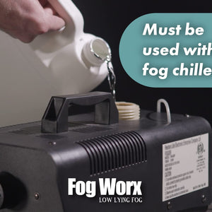 Fogworx Low Lying Fog Juice, Long Lasting Low Lying Indoor-Outdoor Fog, Designed Fog Chillers, Ground Foggers and Low Lying Fog Generators, 1 Quart