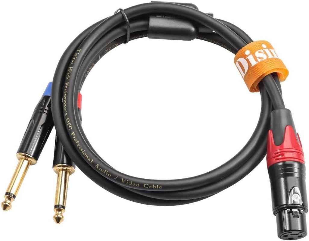 XLR Female to Dual 1/4" Y Splitter Cable, 6.6 Ft